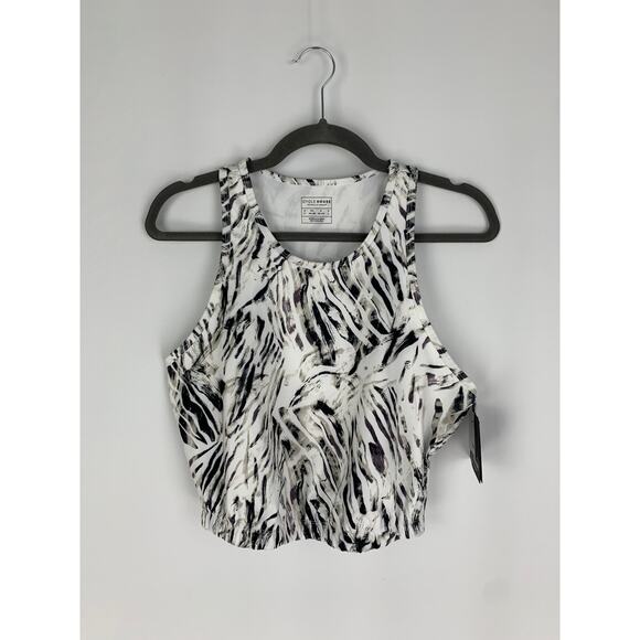 Cycle House By Marika Techno Lite White Blurred Leopard Tank Top Womens Large - Picture 3 of 11